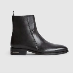 Reiss Black Leather Men's Boots Size US 9 Made in Italy